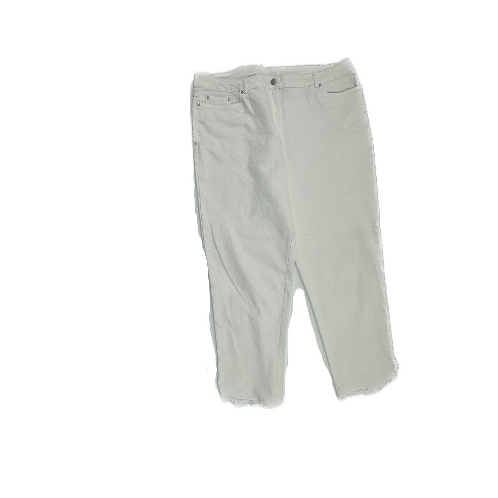 Ruby Rd Raw Hem Crop Women's size 16 White Denim Jeans